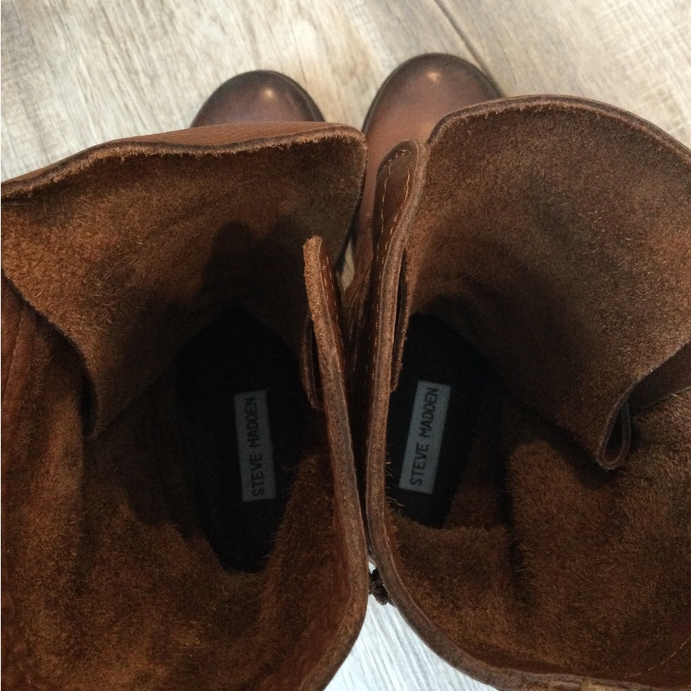 LAST CHANCE- Steve Madden Banddit Genuine Leather Mid-Calf Boots - Picture 6 of 10